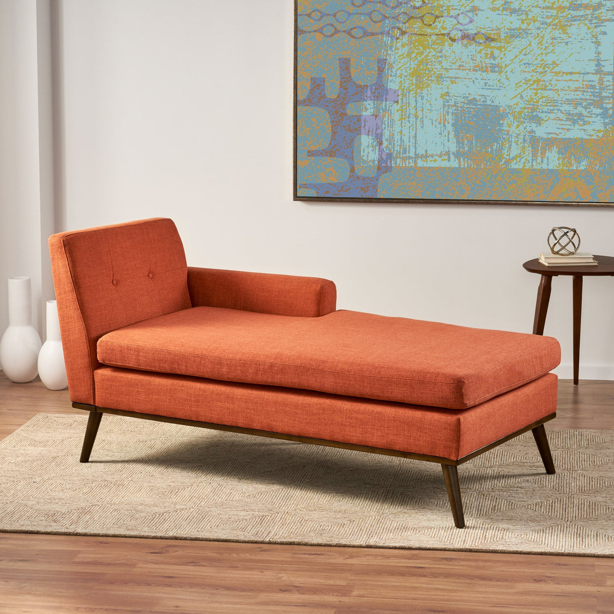 Stormi Tufted Chaise Lounge by Christopher Knight Home