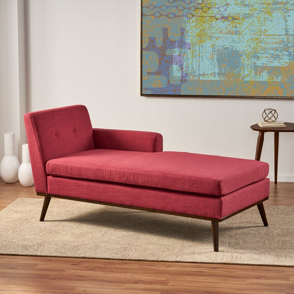 Stormi Tufted Chaise Lounge by Christopher Knight Home