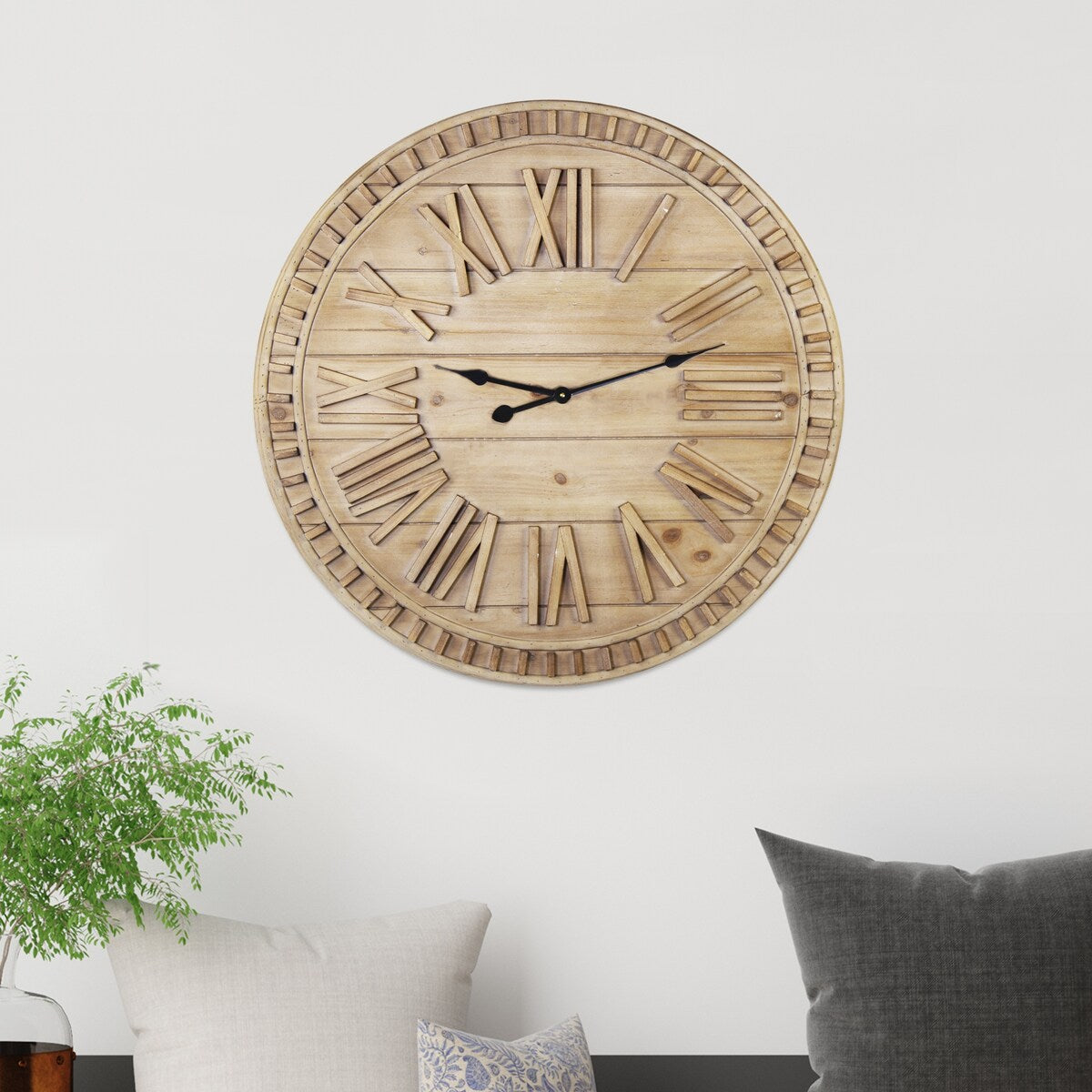 Stratton Home Decor 31.50 Inch James Wooden Wall Clock - 31.50 X 1.57 X 31.50