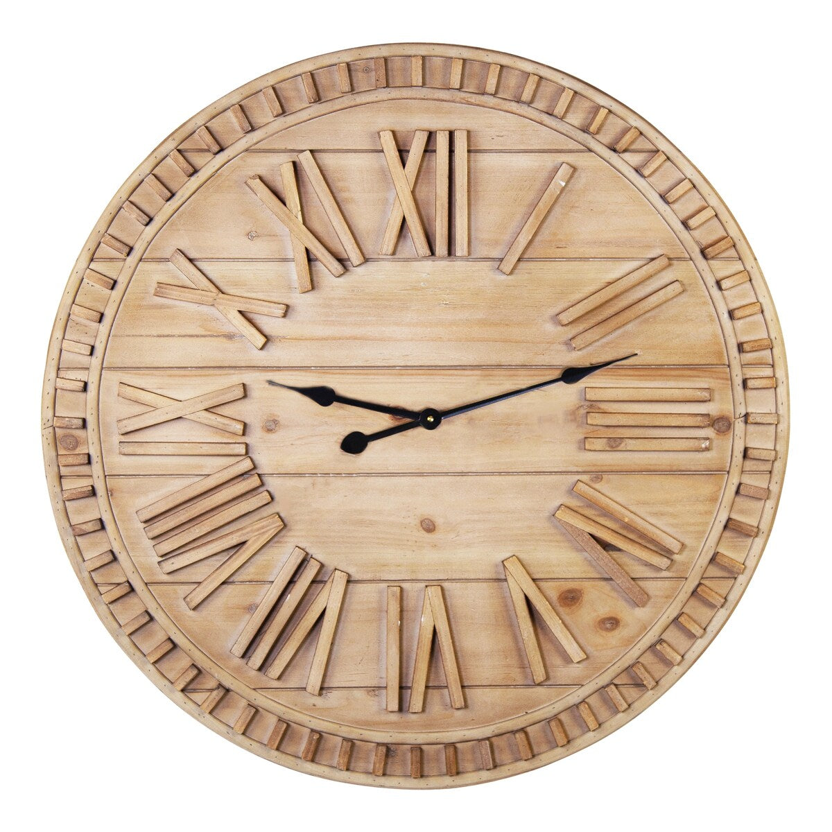 Stratton Home Decor 31.50 Inch James Wooden Wall Clock - 31.50 X 1.57 X 31.50