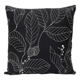 Stratton Home Decor Black Leaf Outline 18" Square Pillow