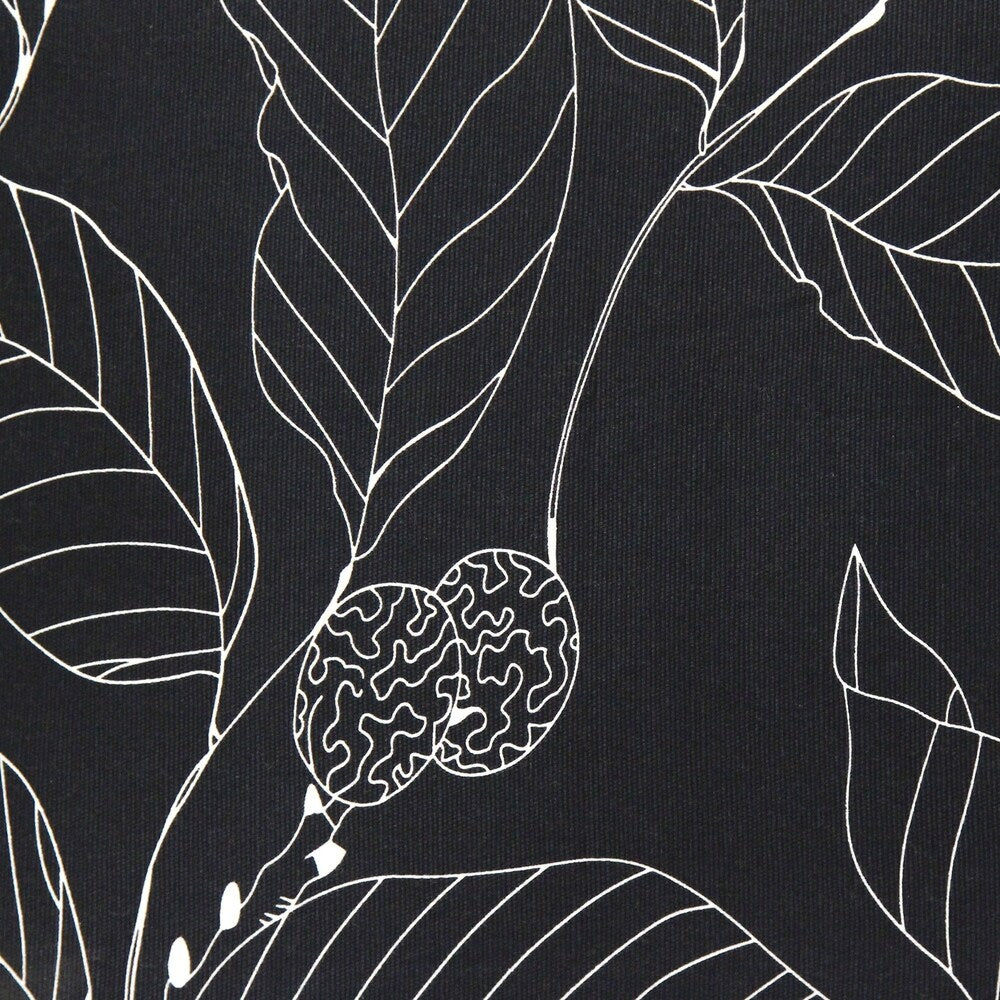 Stratton Home Decor Black Leaf Outline 18" Square Pillow