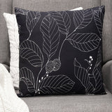 Stratton Home Decor Black Leaf Outline 18" Square Pillow