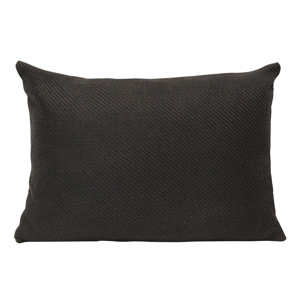 Stratton Home Decor Black Ribbed Lumbar Pillow
