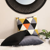 Stratton Home Decor Black Ribbed Lumbar Pillow