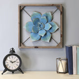 Stratton Home Decor Bold Blue Framed Metal Flower - 15.75 X 1.97 X 15.75