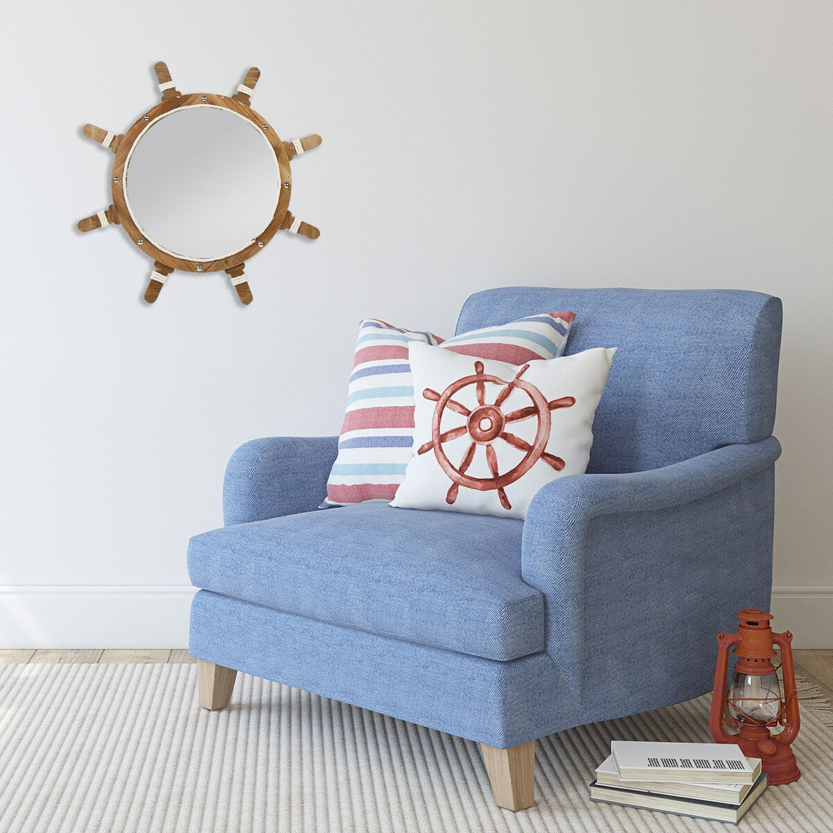 Stratton Home Decor Darlene Ship Wheel Wall Mirror - 25.5 X 1.18 X 25.5