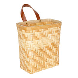 Stratton Home Decor Modern Farmhouse Woven Wall Basket with Faux Leather Handle