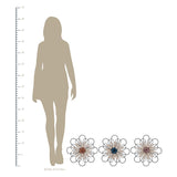 tratton Home Decor Set of 3 Layered Metal and Wood Flowers Wall Decor