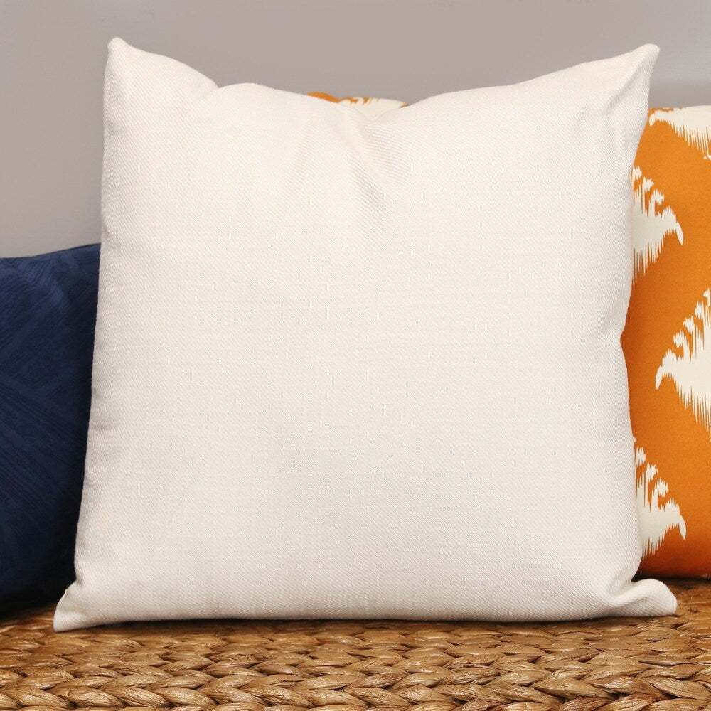 Stratton Home Decor White Tweed 18" Square Pillow