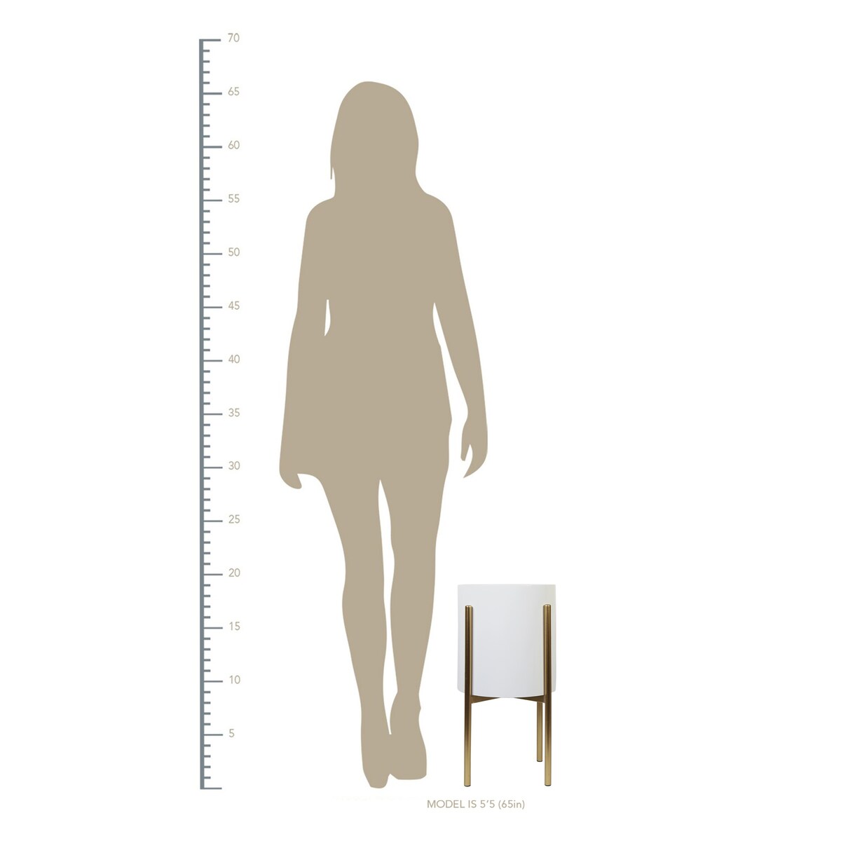 Stratton Home Decor White and Gold Metal Plant Stand - 11.25 X 11.25 X 19.75