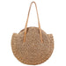 Straw Handbags Women Handwoven Round Corn Straw Bags Natural Chic Hand Large Summer Beach Tote Woven Handle Shoulder Bag