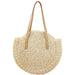 Straw Handbags Women Handwoven Round Corn Straw Bags Natural Chic Hand Large Summer Beach Tote Woven Handle Shoulder Bag