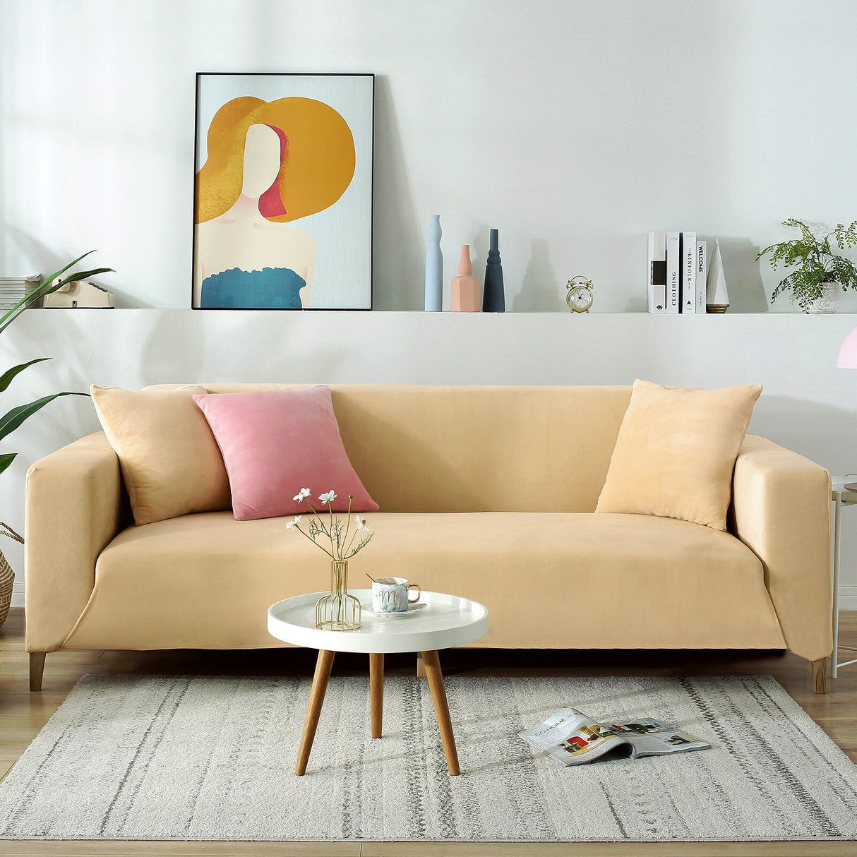 Stretch Sofa Slipcover Couch Cover Furniture Protector for 3-Seater - 70" - 90"