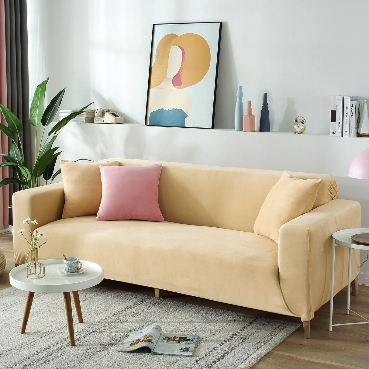 Stretch Sofa Slipcover Couch Cover Furniture Protector for 3-Seater - 70" - 90"