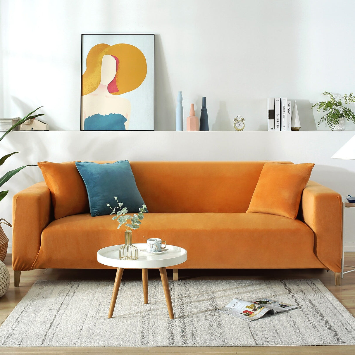 Stretch Sofa Slipcover Couch Cover Furniture Protector for 3-Seater - 70" - 90"