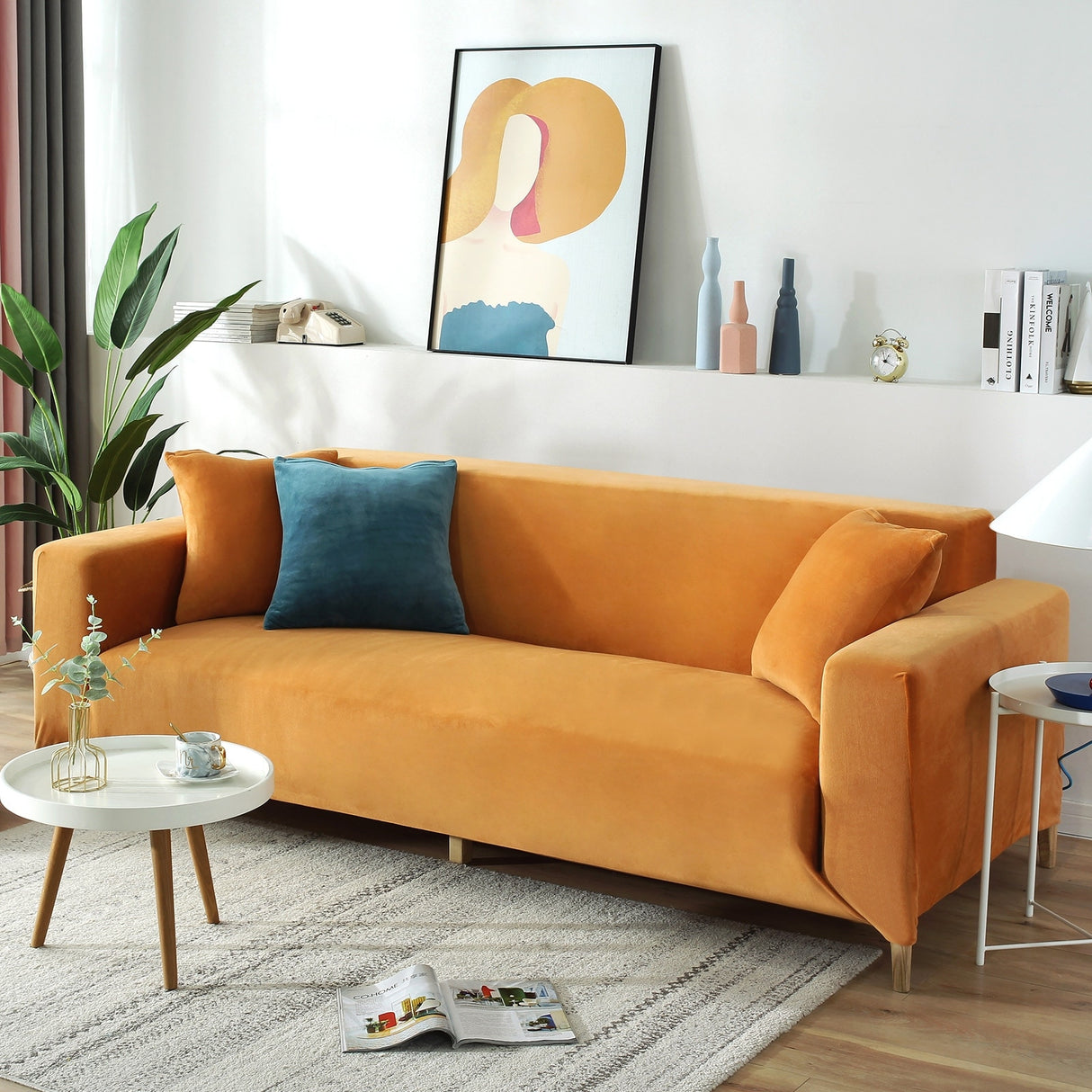 Stretch Sofa Slipcover Couch Cover Furniture Protector for 3-Seater - 70" - 90"
