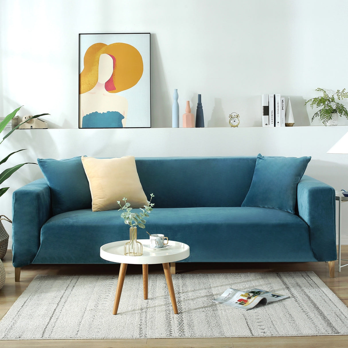 Stretch Sofa Slipcover Couch Cover Furniture Protector for 3-Seater - 70" - 90"