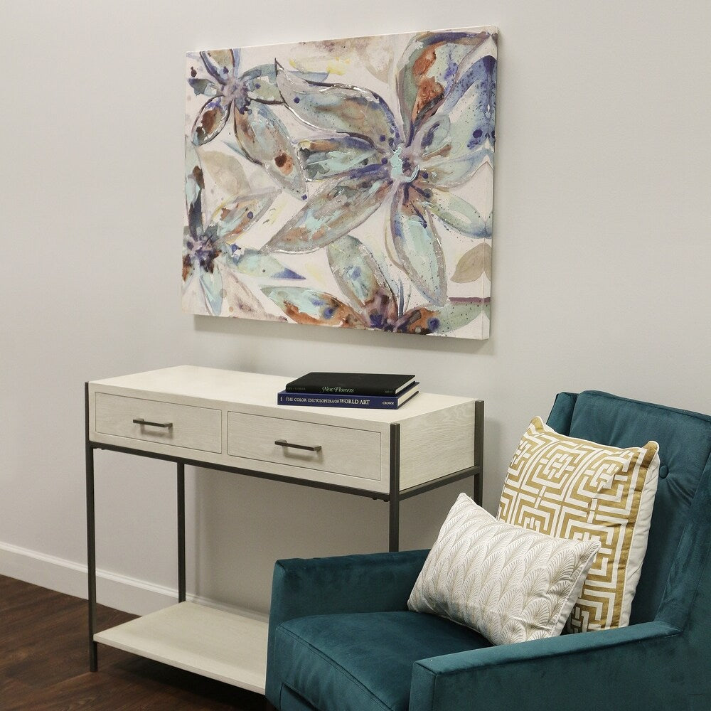 StyleCraft Stretched Multicolored Floral Acrylic Canvas Wall Art - Multi