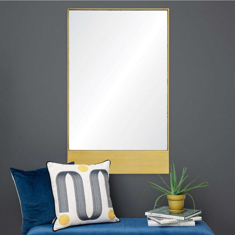 Strick & Bolton Gold Leaf Pine Wood Mirror