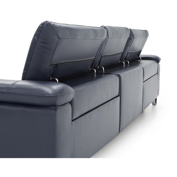Strick & Bolton Hobbs Blue Eco-Leather Sofa with Electric Recliners