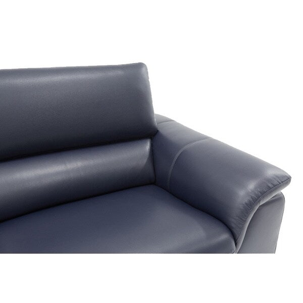 Strick & Bolton Hobbs Blue Eco-Leather Sofa with Electric Recliners