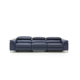 Strick & Bolton Hobbs Blue Eco-Leather Sofa with Electric Recliners
