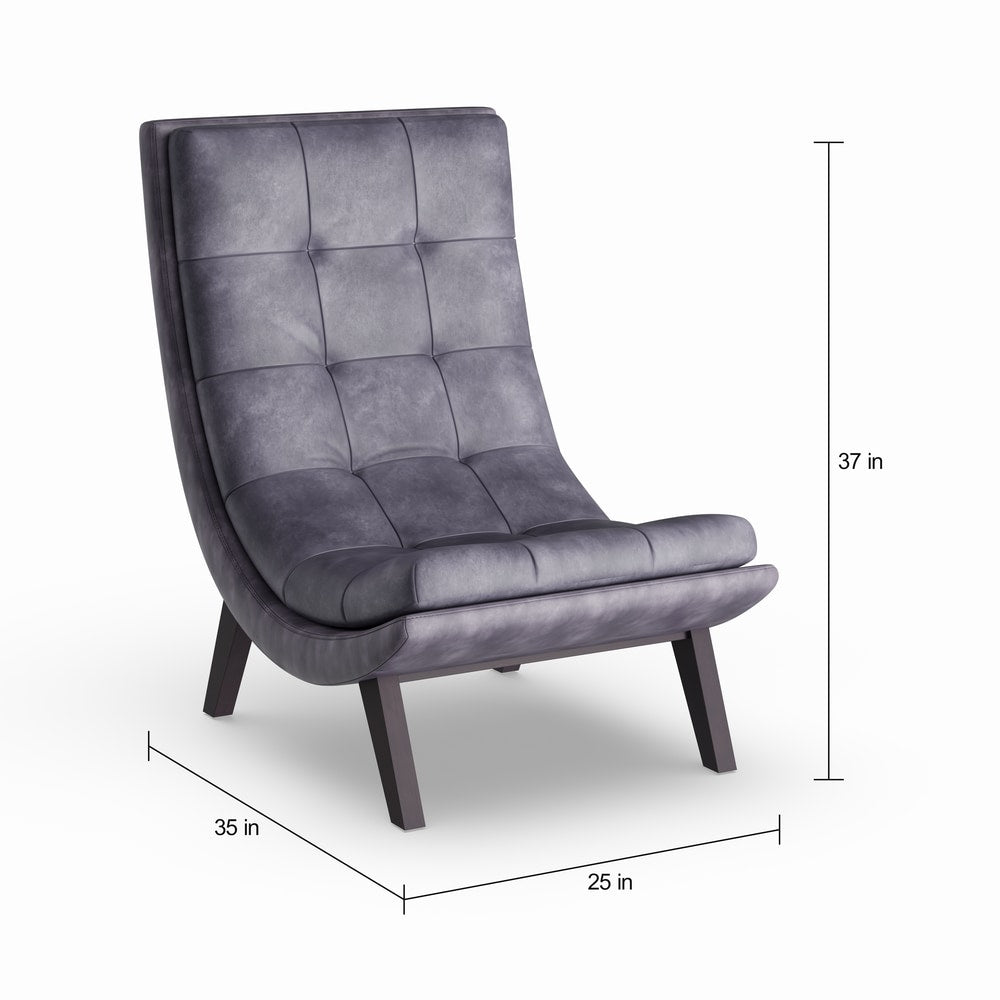 Strick & Bolton Ornette Faux Leather Lounge Chair and Ottoman Set