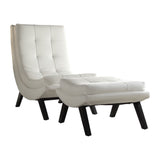 Strick & Bolton Ornette Faux Leather Lounge Chair and Ottoman Set