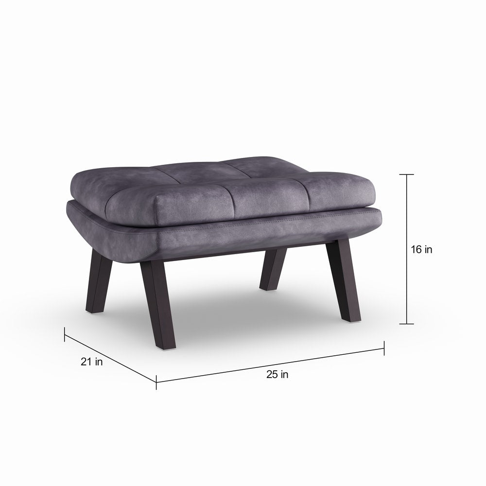 Strick & Bolton Ornette Faux Leather Lounge Chair and Ottoman Set