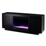 SEI Furniture Delauro Color Changing Electric Fireplace Media TV Stand with Storage
