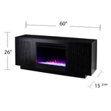 SEI Furniture Delauro Color Changing Electric Fireplace Media TV Stand with Storage