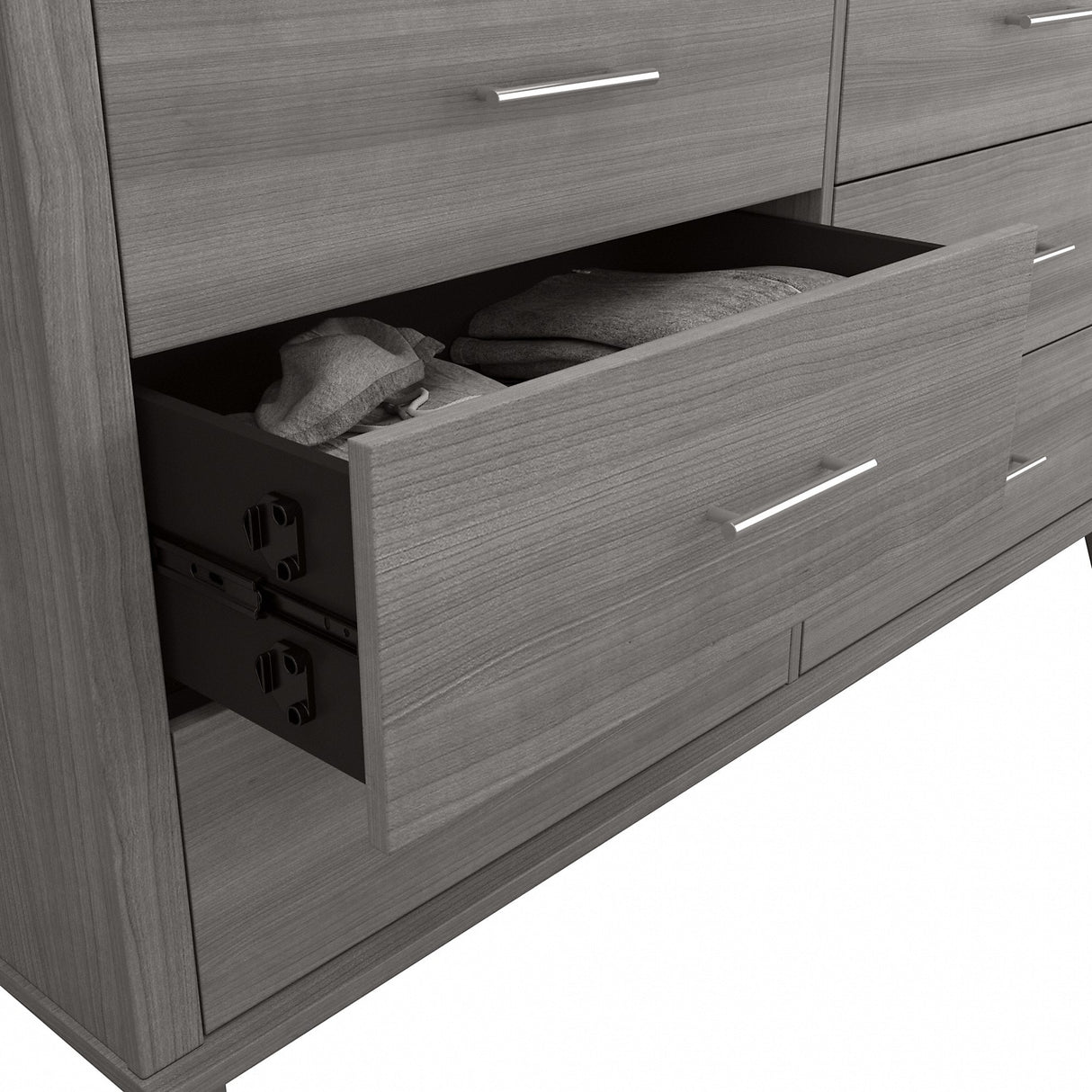 Transitional Grain-textured Grey Dresser