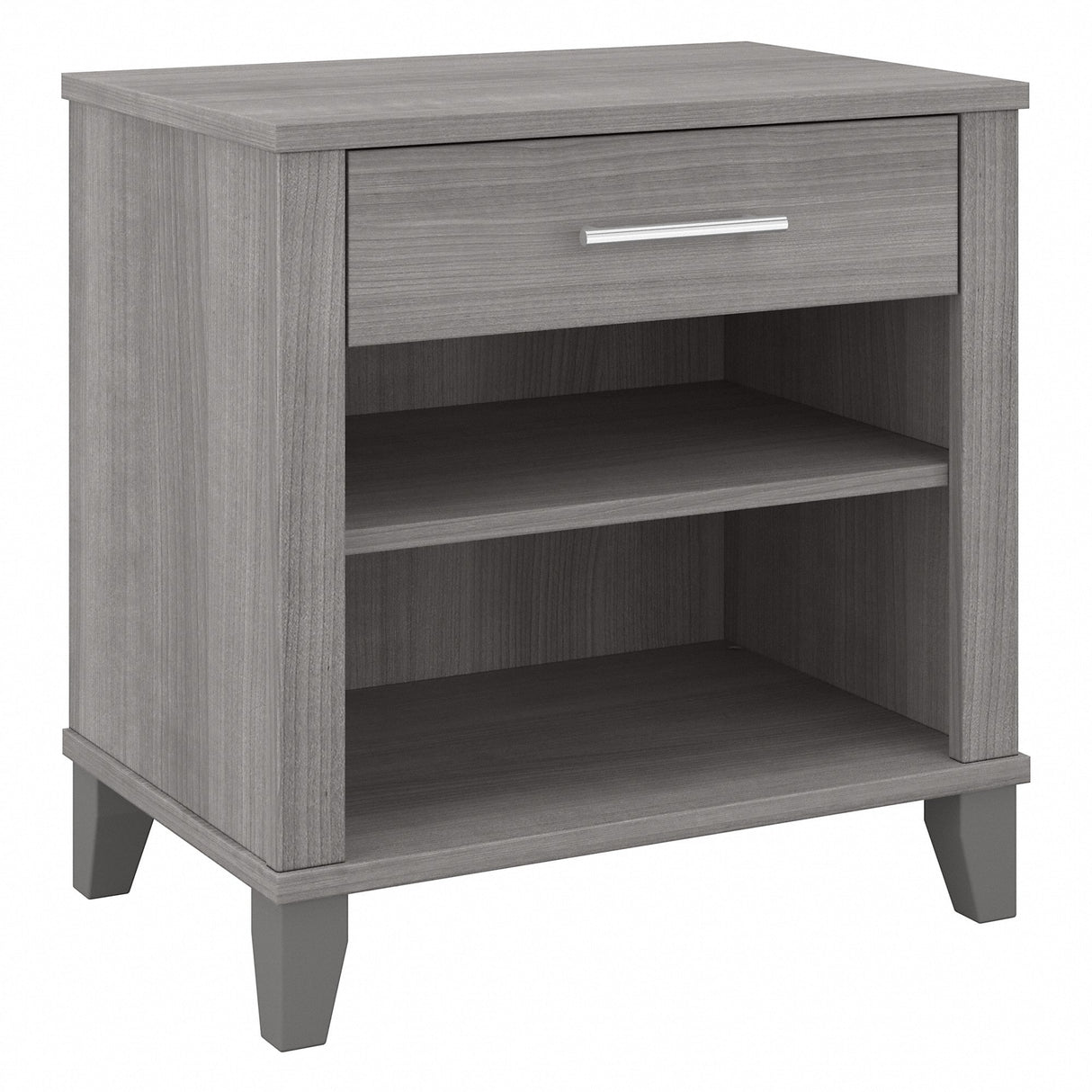 Transitional Grey Ash Nightstand