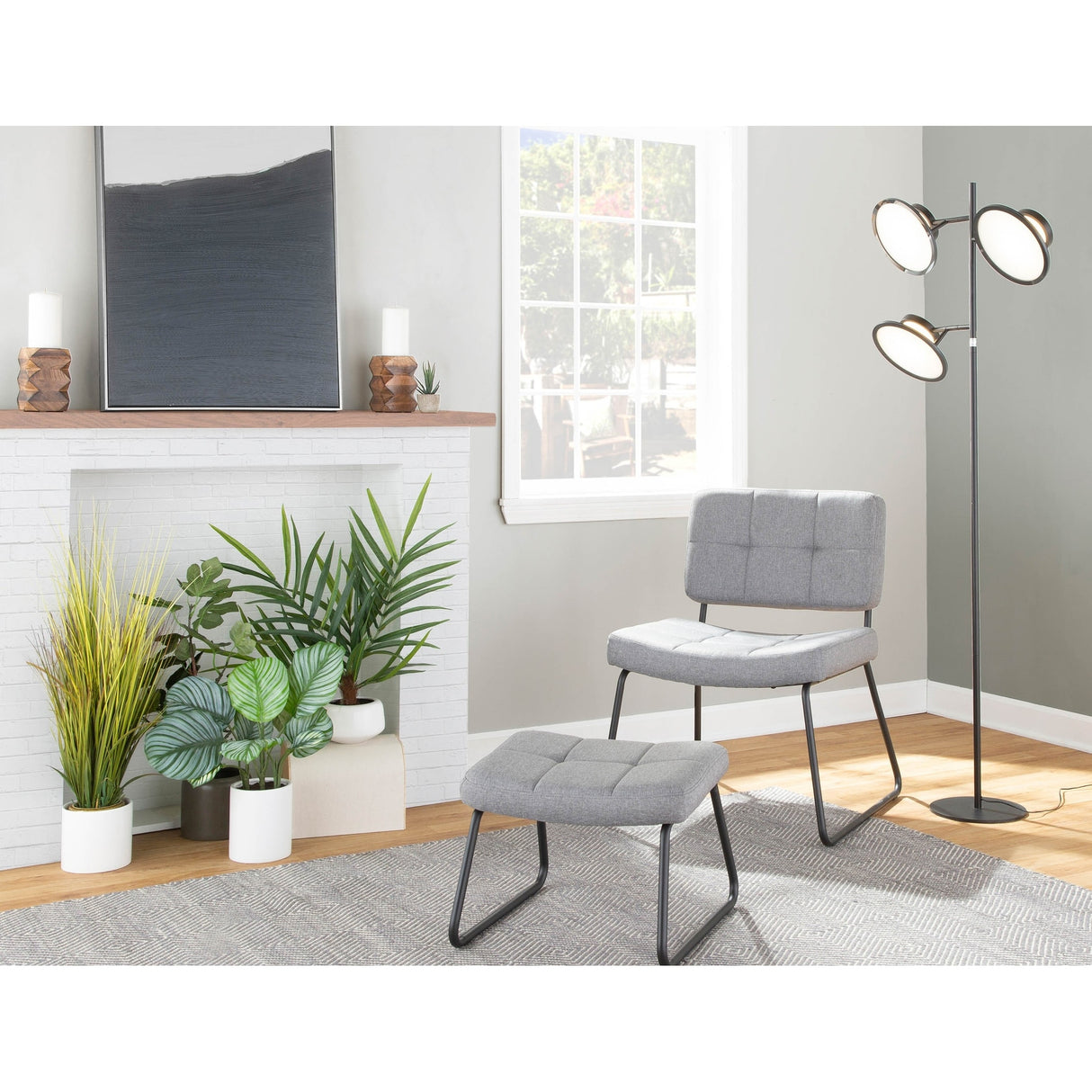 Strick & Bolton Lambert Lounge Chair and Ottoman Set