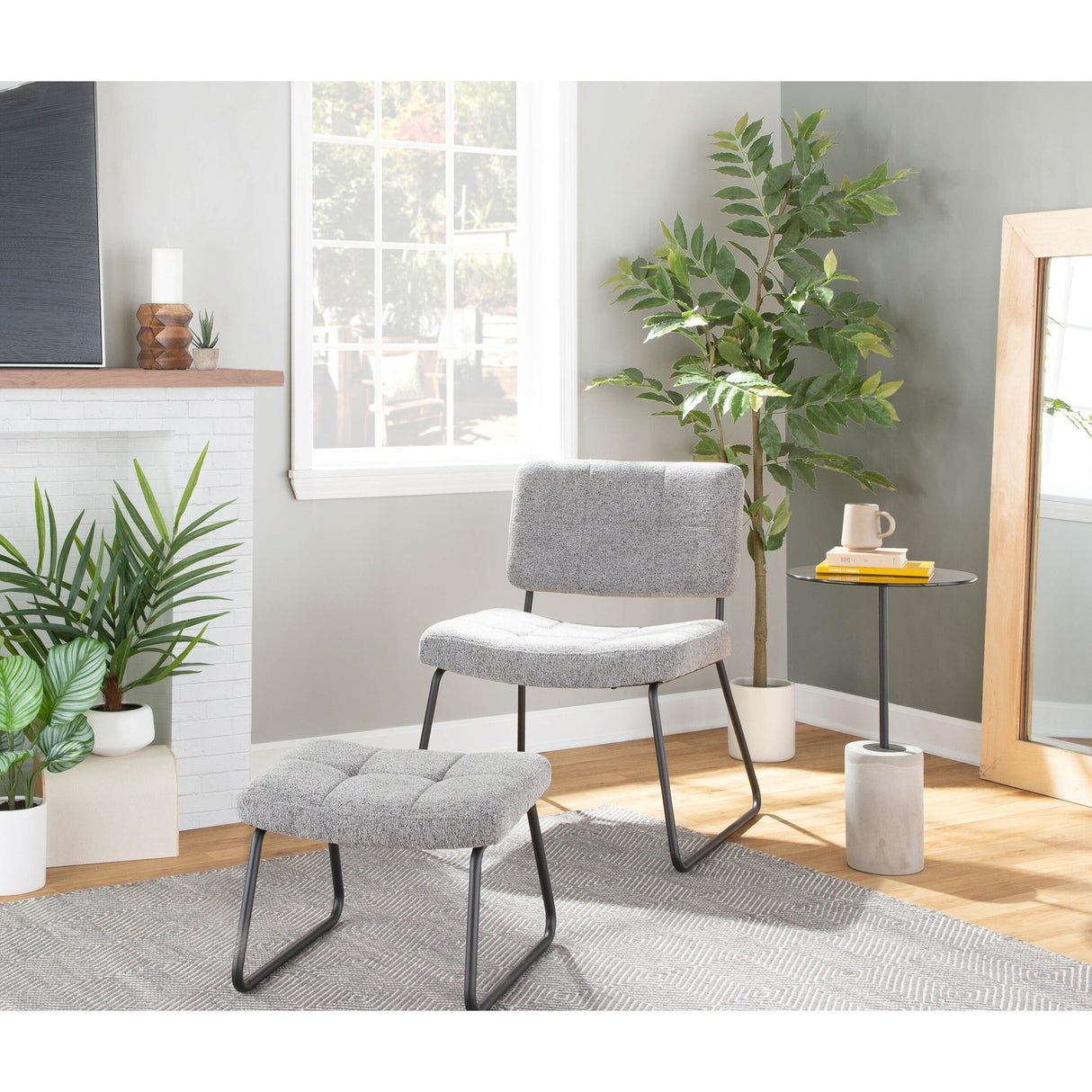 Strick & Bolton Lambert Lounge Chair and Ottoman Set
