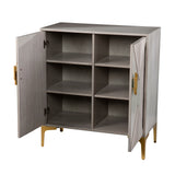 SEI Furniture Laurelvale Grey Wood Cabinet w/ Goldtone Legs/Pulls