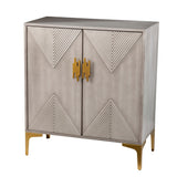 SEI Furniture Laurelvale Grey Wood Cabinet w/ Goldtone Legs/Pulls