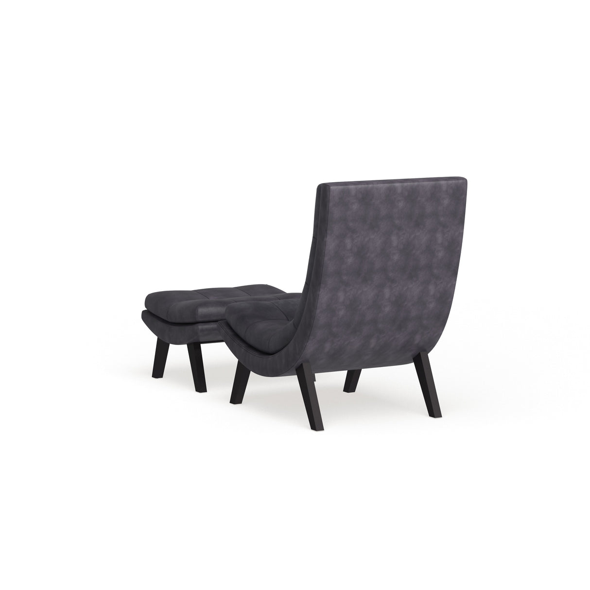 Strick & Bolton Ornette Faux Leather Lounge Chair and Ottoman Set