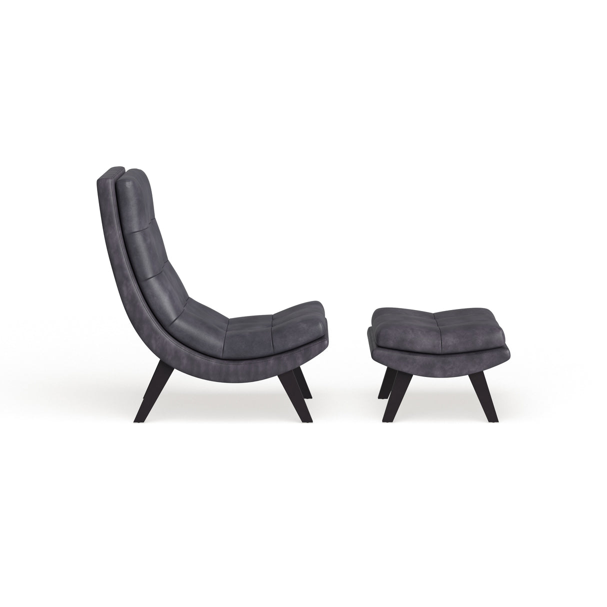 Strick & Bolton Ornette Faux Leather Lounge Chair and Ottoman Set