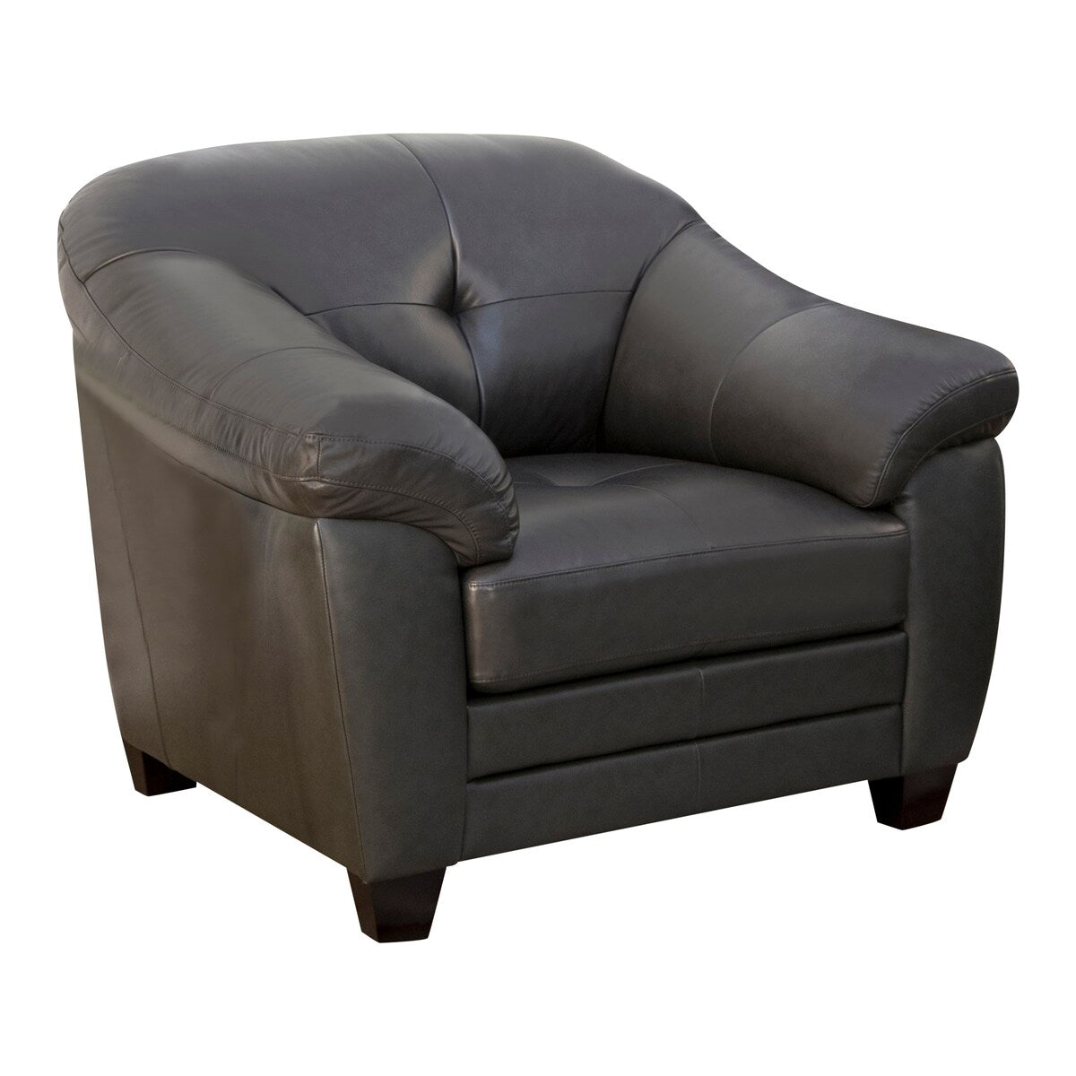 Strick & Bolton Sandhaus Top-grain Grey Leather Arm Chair