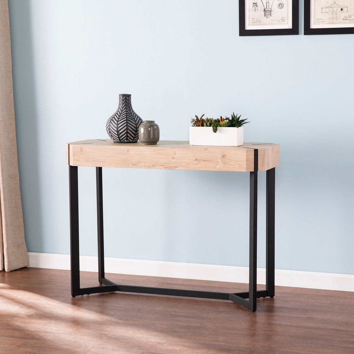 The Gray Barn Tierney Modern Farmhouse Natural Wood Console Table