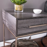 SEI Furniture Waterson Transitional Black Wood Nightstand