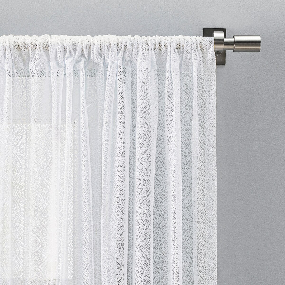 Stripe Lace Gorgeous Sheer Rod Pocket Valance