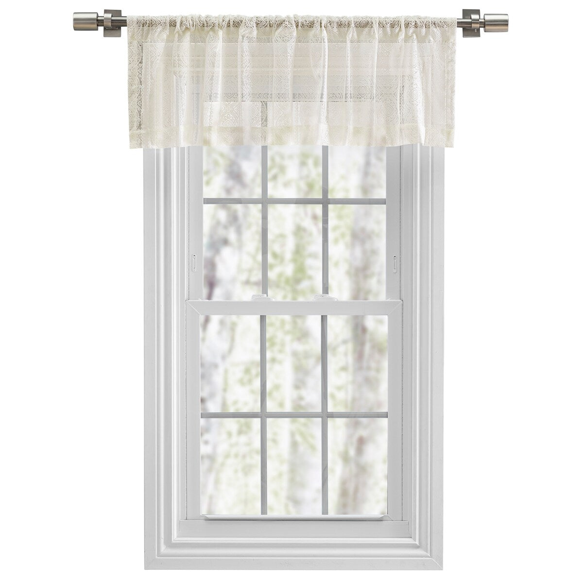 Stripe Lace Gorgeous Sheer Rod Pocket Valance