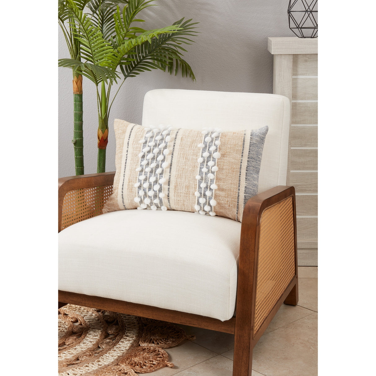 Stripe Serenity Woven Throw Pillow