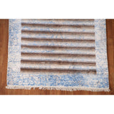Striped Abstract Modern Accent Rug Hand-Knotted Wool Carpet - 4'1"x 5'10"