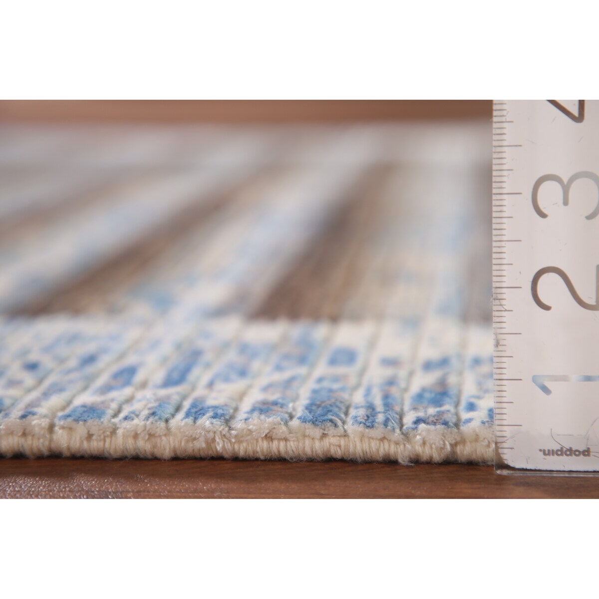 Striped Abstract Modern Accent Rug Hand-Knotted Wool Carpet - 4'1"x 5'10"
