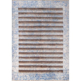 Striped Abstract Modern Accent Rug Hand-Knotted Wool Carpet - 4'1"x 5'10"