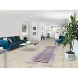 Striped Abstract Oriental Runner Rug Handmade Wool Carpet - 2'7"x 9'10"
